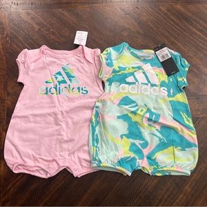 Adidas Baby Girl Short Sleeve Romper - 2 - Pack